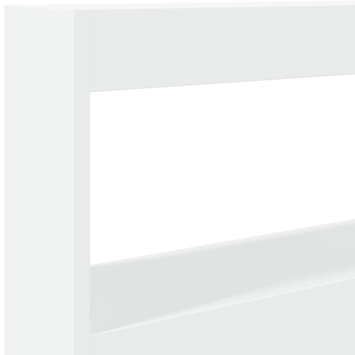 Single Size Headboard Cabinet with Led White 100x17x102 Cm