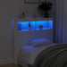 Single Size Headboard Cabinet with Led White 100x17x102 Cm
