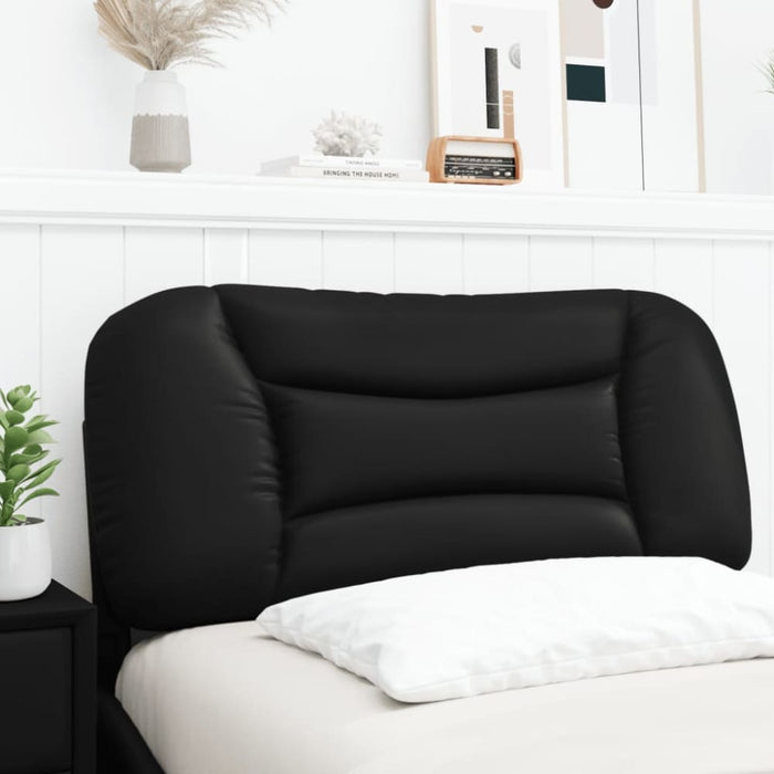 Single Size Headboard Cushion Black 90 Cm Faux Leather