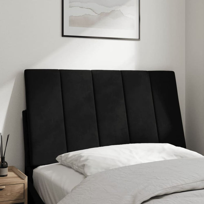 Single Size Headboard Cushion Black 90 Cm Velvet Tialpo
