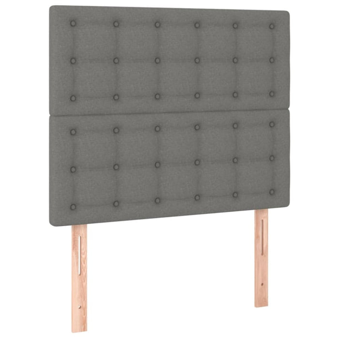 Single Size Led Headboard Dark Grey 80x5x118/128 Cm Fabric