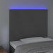 Single Size Led Headboard Dark Grey 80x5x118/128 Cm Velvet