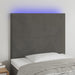 Single Size Led Headboard Dark Grey 80x5x118/128 Cm Velvet