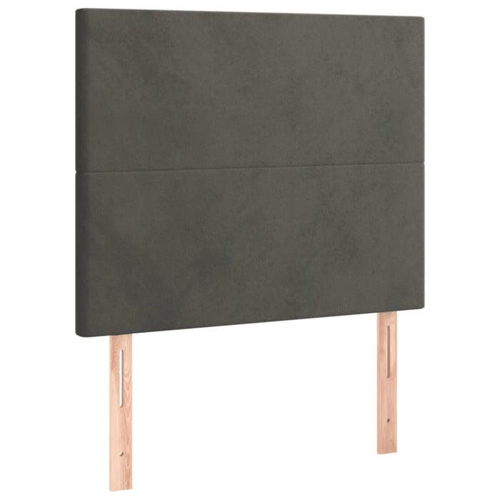 Single Size Led Headboard Dark Grey 80x5x118/128 Cm Velvet