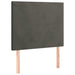 Single Size Led Headboard Dark Grey 80x5x118/128 Cm Velvet