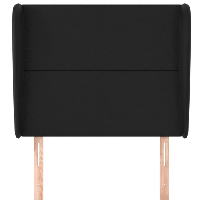 Single Size Headboard With Ears Black 103x23x118/128 Cm