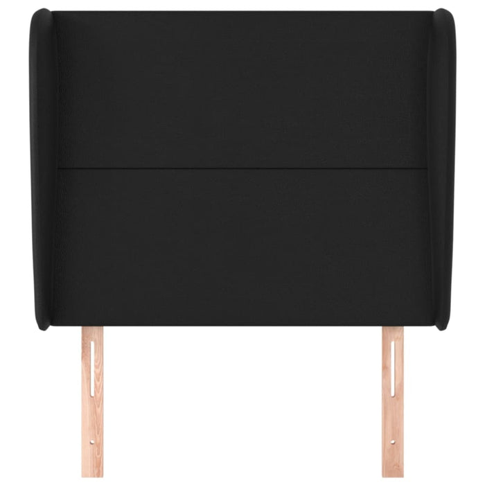 Single Size Headboard with Ears Black 83x23x118/128 Cm Faux