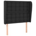 Single Size Headboard with Ears Black 83x23x118/128 Cm Faux