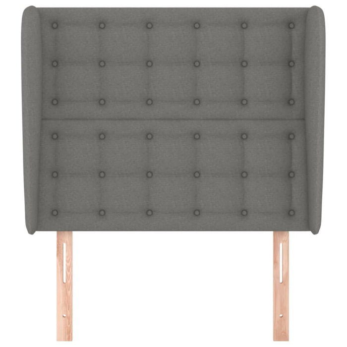 Single Size Headboard with Ears Dark Grey 83x23x118/128 Cm