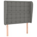 Single Size Headboard with Ears Dark Grey 83x23x118/128 Cm