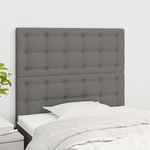 Single Size Headboards 2 Pcs Dark Grey 80x5x78/88 Cm Fabric