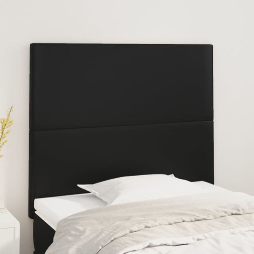 Single Size Headboards 2 Pcs Black 100x5x78/88 Cm Faux