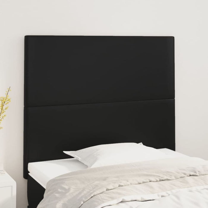 Single Size Headboards 2 Pcs Black 100x5x78/88 Cm Faux