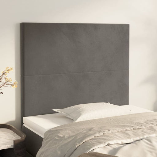 Single Size Headboards 2 Pcs Dark Grey 100x5x78/88 Cm