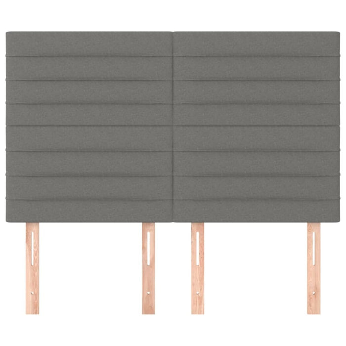 Single Size Headboards 4 Pcs Dark Grey 72x5x78/88 Cm Fabric