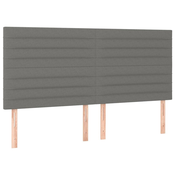 Single Size Headboards 4 Pcs Dark Grey 80x5x78/88 Cm Fabric