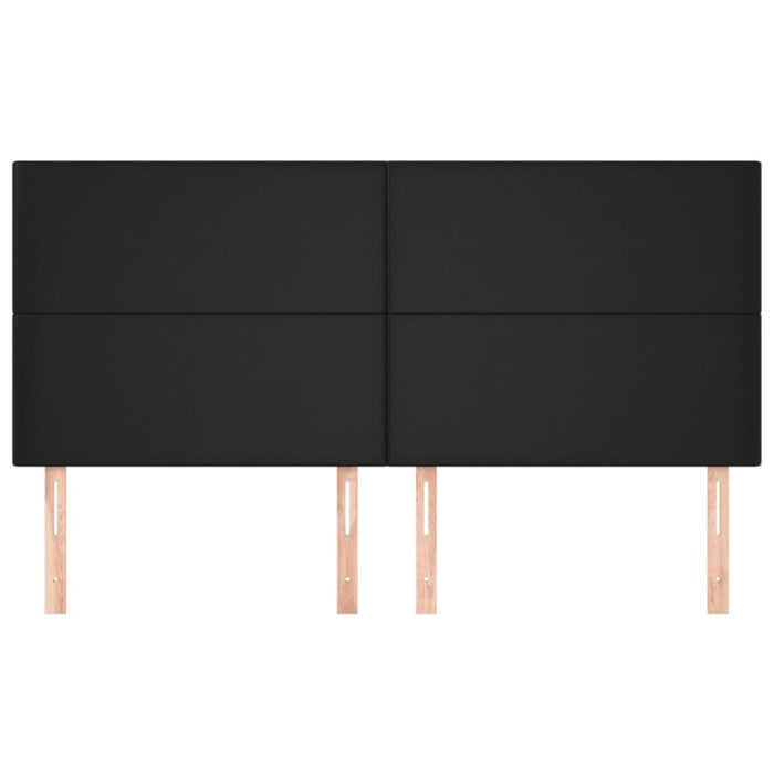 Single Size Headboards 4 Pcs Black 100x5x78/88 Cm Faux