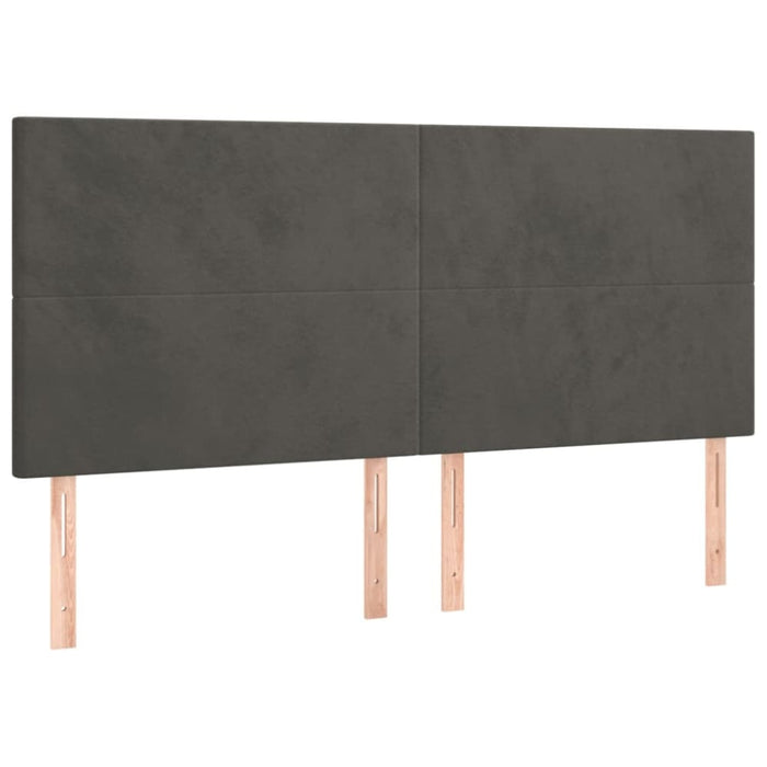 Single Size Headboards 4 Pcs Dark Grey 100x5x78/88 Cm