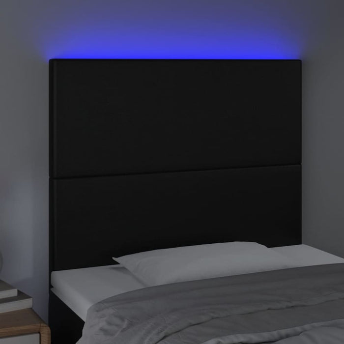Single Size Led Headboard Black 100x5x118/128 Cm Faux