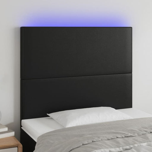 Single Size Led Headboard Black 100x5x118/128 Cm Faux
