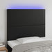 Single Size Led Headboard Black 100x5x118/128 Cm Faux