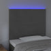 Single Size Led Headboard Dark Grey 100x5x118/128 Cm Velvet