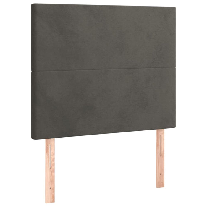 Single Size Led Headboard Dark Grey 100x5x118/128 Cm Velvet