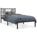 Single Size Metal Bed Frame with Headboard Black 90x190 Cm
