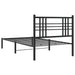 Single Size Metal Bed Frame with Headboard Black 90x190 Cm