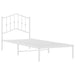 Single Size Metal Bed Frame with Headboard White 90x190 Cm