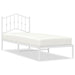 Single Size Metal Bed Frame with Headboard White 90x190 Cm