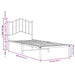 Single Size Metal Bed Frame with Headboard White 90x190 Cm
