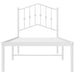 Single Size Metal Bed Frame with Headboard White 90x190 Cm