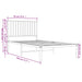Single Size Metal Bed Frame with Headboard White 92x187 Cm