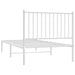 Single Size Metal Bed Frame with Headboard White 92x187 Cm