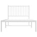 Single Size Metal Bed Frame with Headboard White 92x187 Cm