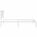 Single Size Metal Bed Frame with Headboard White 92x187 Cm