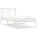 Single Size Metal Bed Frame with Headboard White 92x187 Cm