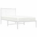 Single Size Metal Bed Frame with Headboard White 92x187 Cm