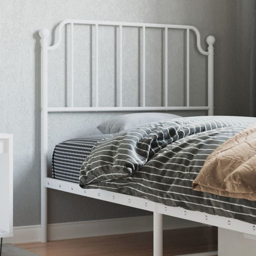 Single Size Metal Headboard White 90 Cm Titkla
