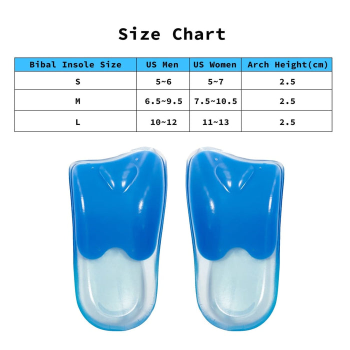 S Size Gel Half Insoles Shoe Inserts Arch Support Foot Pads