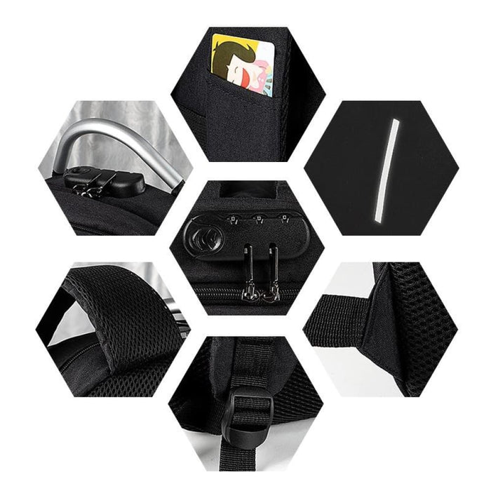 Sj16 Laptop Anti Theft Backpack Size 13 15.6 Mysterious