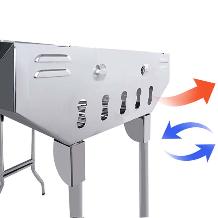 Skewers Grill With Side Tray Portable Stainless Steel