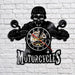 Skull in Helmet Racer Motorcycles Led Vinyl Record Wall