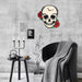 Skull with Red Roses Wall Clock