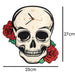 Skull with Red Roses Wall Clock