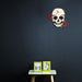 Skull with Red Roses Wall Clock