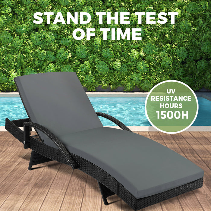 Sun Lounge Rattan Wicker Lounger Sofa Patio Day Bed Outdoor Furniture
