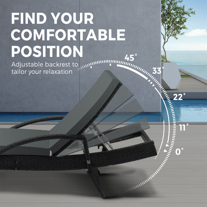 Sun Lounge Rattan Wicker Lounger Sofa Patio Day Bed Outdoor Furniture