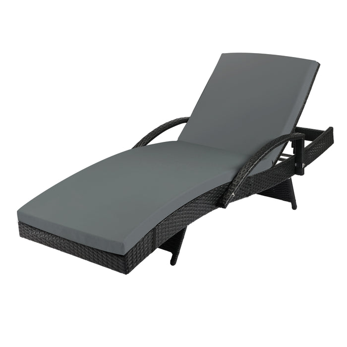 Sun Lounge Rattan Wicker Lounger Sofa Patio Day Bed Outdoor Furniture